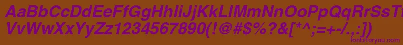 HelgacBolditalic Font – Purple Fonts on Brown Background