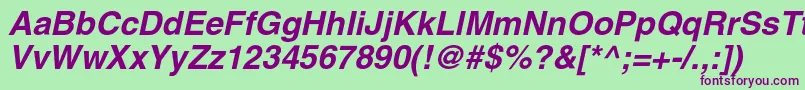 HelgacBolditalic Font – Purple Fonts on Green Background