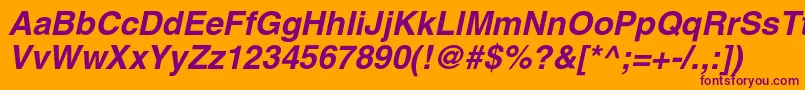 HelgacBolditalic Font – Purple Fonts on Orange Background