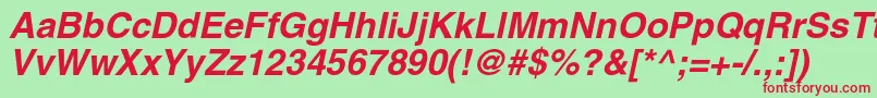 HelgacBolditalic Font – Red Fonts on Green Background