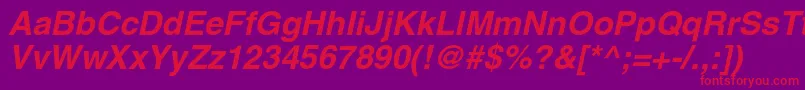 HelgacBolditalic Font – Red Fonts on Purple Background