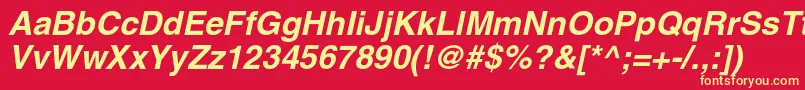 HelgacBolditalic Font – Yellow Fonts on Red Background