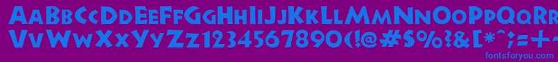 GeStoneBlockCaps Font – Blue Fonts on Purple Background