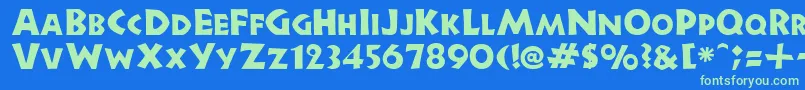 GeStoneBlockCaps Font – Green Fonts on Blue Background