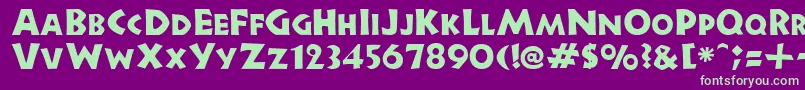 GeStoneBlockCaps Font – Green Fonts on Purple Background