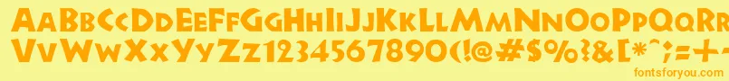 GeStoneBlockCaps Font – Orange Fonts on Yellow Background