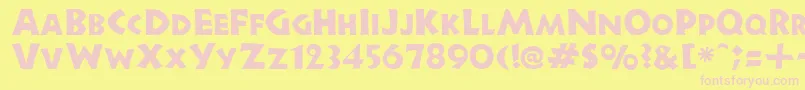 GeStoneBlockCaps Font – Pink Fonts on Yellow Background