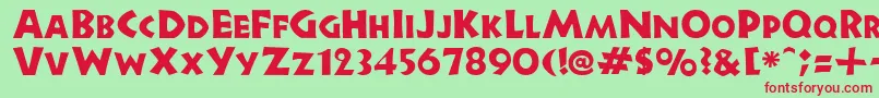 GeStoneBlockCaps Font – Red Fonts on Green Background