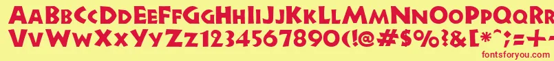 GeStoneBlockCaps Font – Red Fonts on Yellow Background