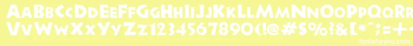 GeStoneBlockCaps Font – White Fonts on Yellow Background