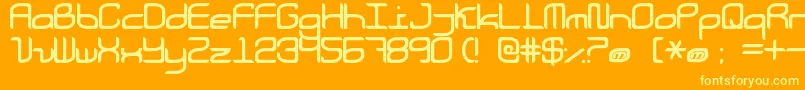 CourierNow-Schriftart – Gelbe Schriften auf orangefarbenem Hintergrund