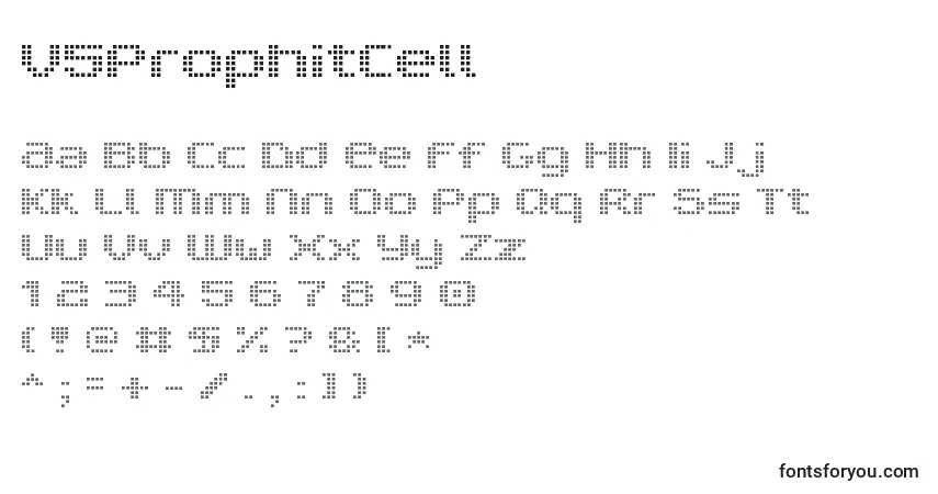 Fuente V5ProphitCell - alfabeto, números, caracteres especiales