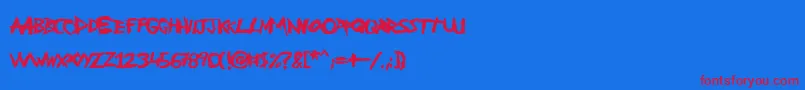 PeopleArePeople Font – Red Fonts on Blue Background
