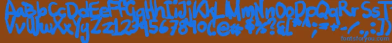 Tuschtouch2 Font – Blue Fonts on Brown Background