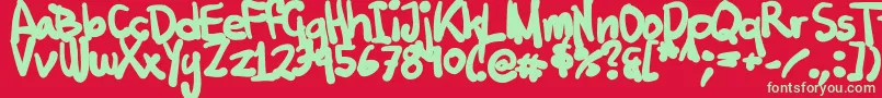 Tuschtouch2 Font – Green Fonts on Red Background