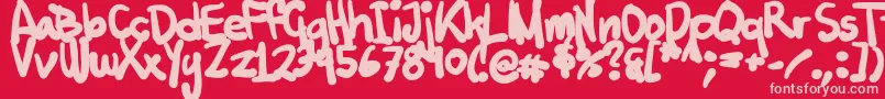 Шрифт Tuschtouch2 – розовые шрифты на красном фоне