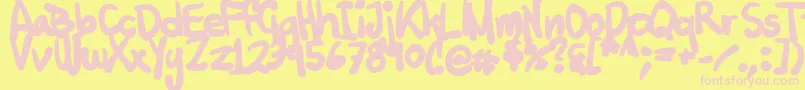 Tuschtouch2 Font – Pink Fonts on Yellow Background