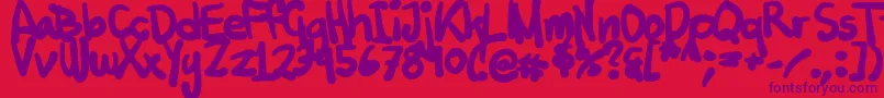 Tuschtouch2 Font – Purple Fonts on Red Background