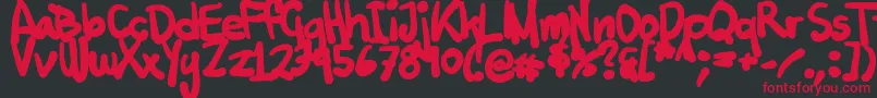 フォントTuschtouch2 – 黒い背景に赤い文字