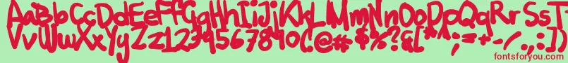 Tuschtouch2 Font – Red Fonts on Green Background