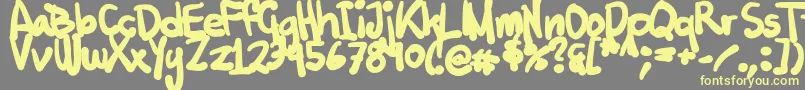 Tuschtouch2 Font – Yellow Fonts on Gray Background
