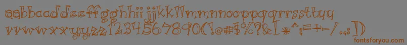 BmdJustKidding Font – Brown Fonts on Gray Background