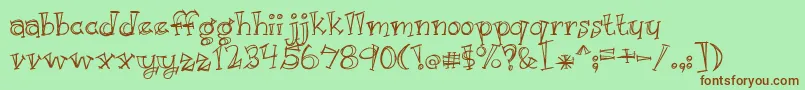 BmdJustKidding Font – Brown Fonts on Green Background