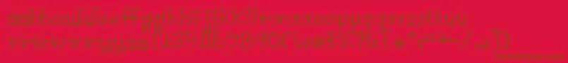 BmdJustKidding Font – Brown Fonts on Red Background