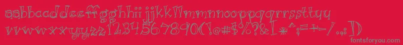 BmdJustKidding Font – Gray Fonts on Red Background