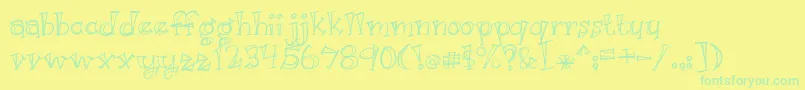 BmdJustKidding Font – Green Fonts on Yellow Background
