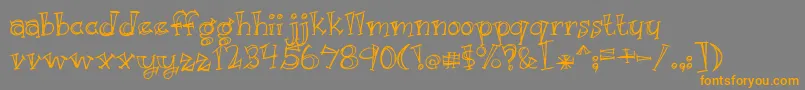 BmdJustKidding Font – Orange Fonts on Gray Background