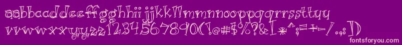 BmdJustKidding Font – Pink Fonts on Purple Background