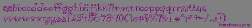 BmdJustKidding Font – Purple Fonts on Gray Background