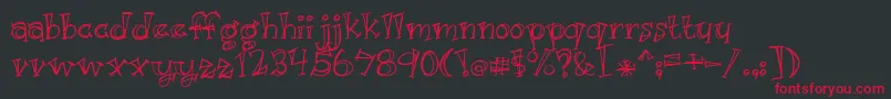 Шрифт BmdJustKidding – красные шрифты на чёрном фоне