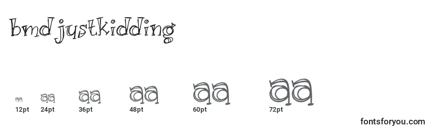 BmdJustKidding Font Sizes