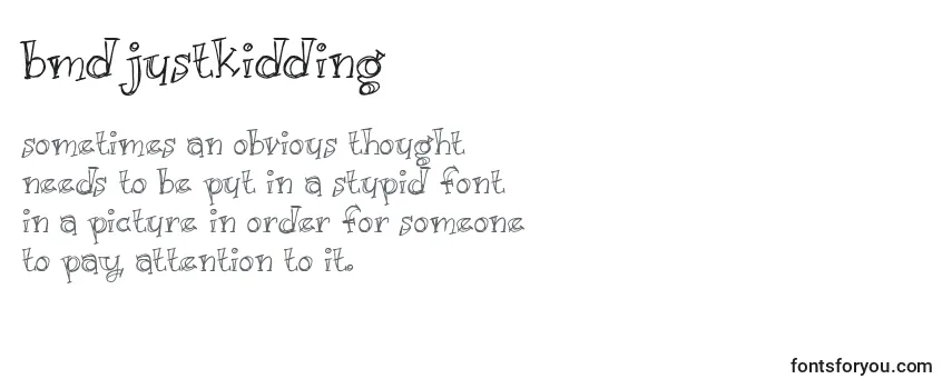 Schriftart BmdJustKidding