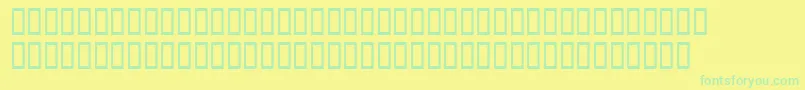 フォントNonzeroNormal – 黄色い背景に緑の文字