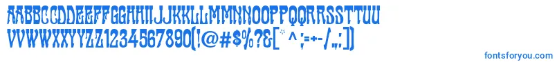 フォントCabaret ffy – 白い背景に青い文字