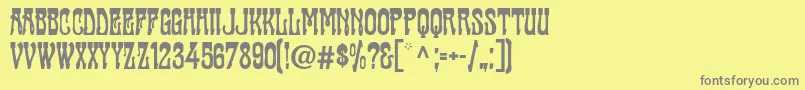 フォントCabaret ffy – 黄色の背景に灰色の文字