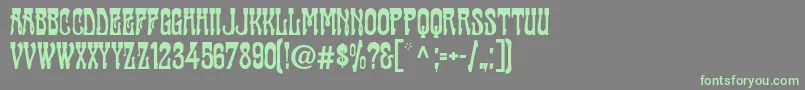 フォントCabaret ffy – 灰色の背景に緑のフォント
