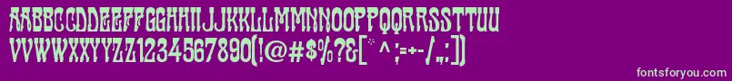 フォントCabaret ffy – 紫の背景に緑のフォント