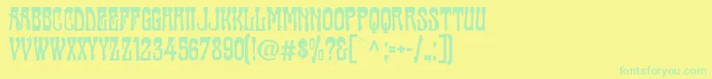fuente Cabaret ffy – Fuentes Verdes Sobre Fondo Amarillo