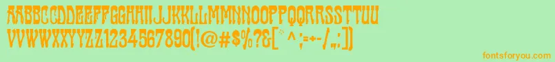 Cabaret ffy Font – Orange Fonts on Green Background