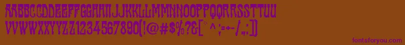 Cabaret ffy Font – Purple Fonts on Brown Background