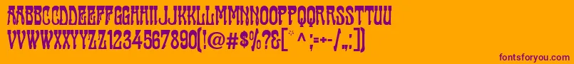 Cabaret ffy Font – Purple Fonts on Orange Background