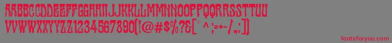 Cabaret ffy Font – Red Fonts on Gray Background