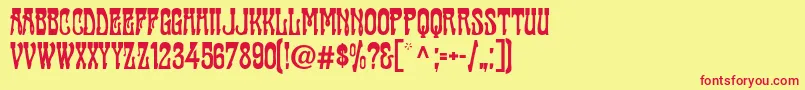 フォントCabaret ffy – 赤い文字の黄色い背景
