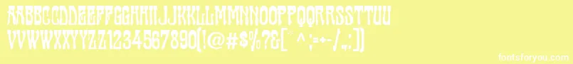 フォントCabaret ffy – 黄色い背景に白い文字