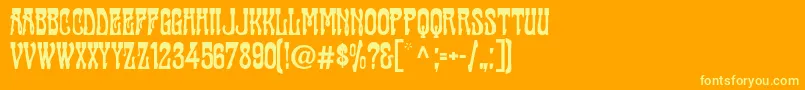 フォントCabaret ffy – オレンジの背景に黄色の文字