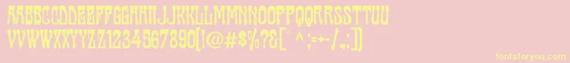 Cabaret ffy Font – Yellow Fonts on Pink Background